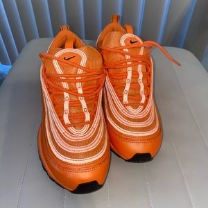 Nike Air Max 97 orange/ black Womens size 7.5 gently used, good condition